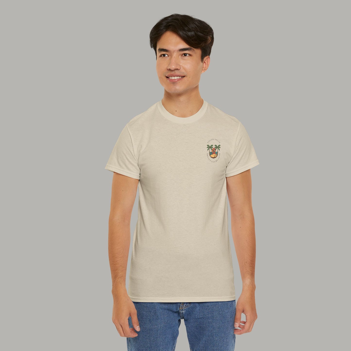 Tough Sauce White Sandy Skully's Surf Club Heavy Weight Cotton Tee