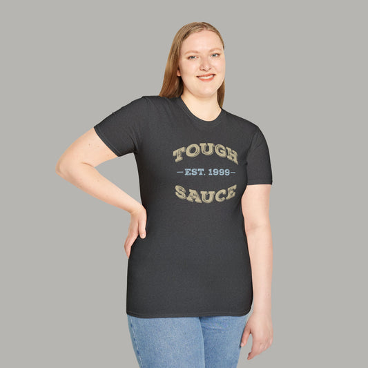 Tough Sauce Classic Heather Grey Unisex Soft Workout T-Shirt