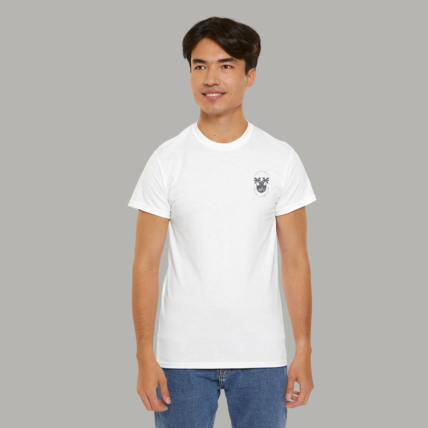 Tough Sauce White Skully's Surf Club Heavy Weight Cotton Tee