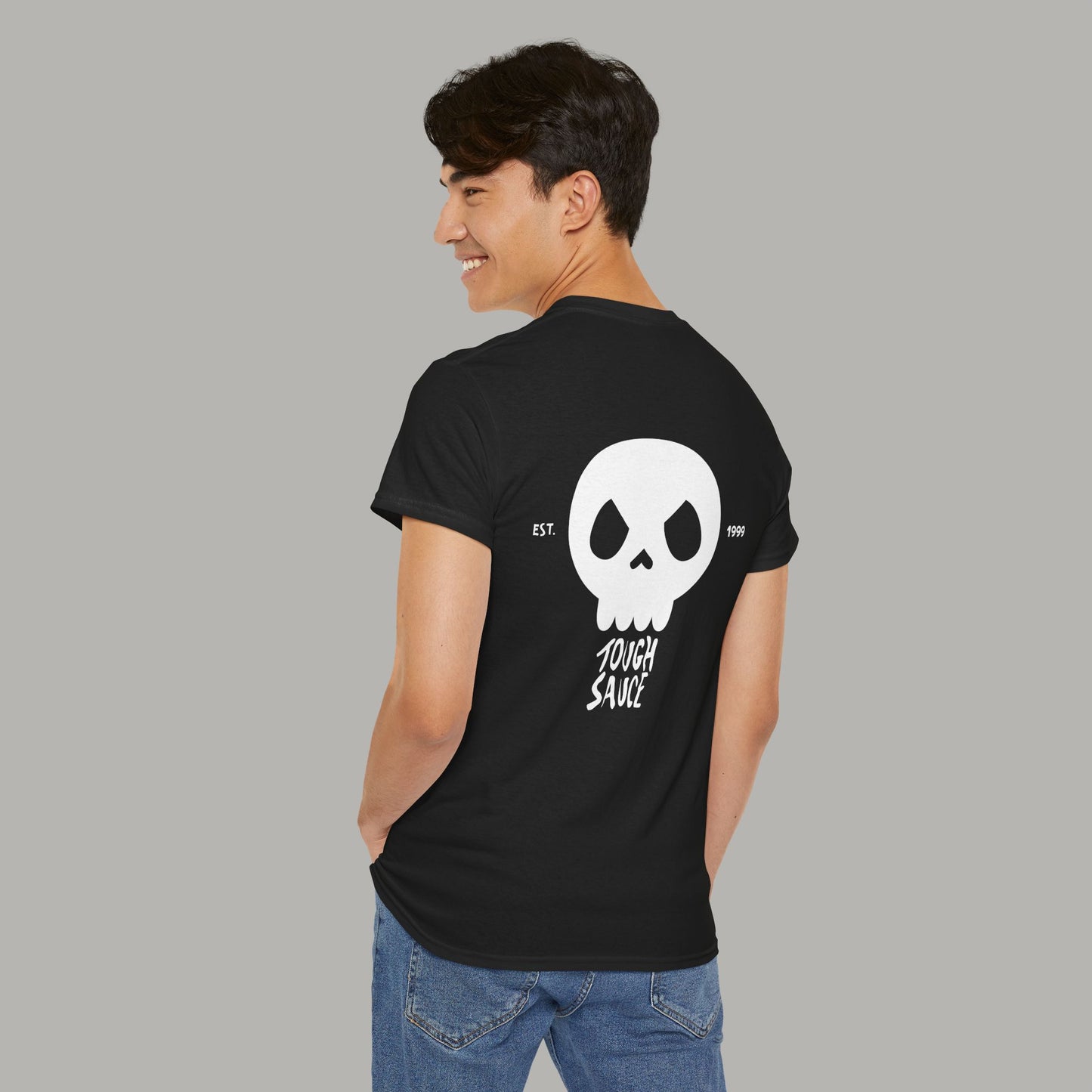 Tough Sauce Skull Dude Black Heavy Cotton Tee