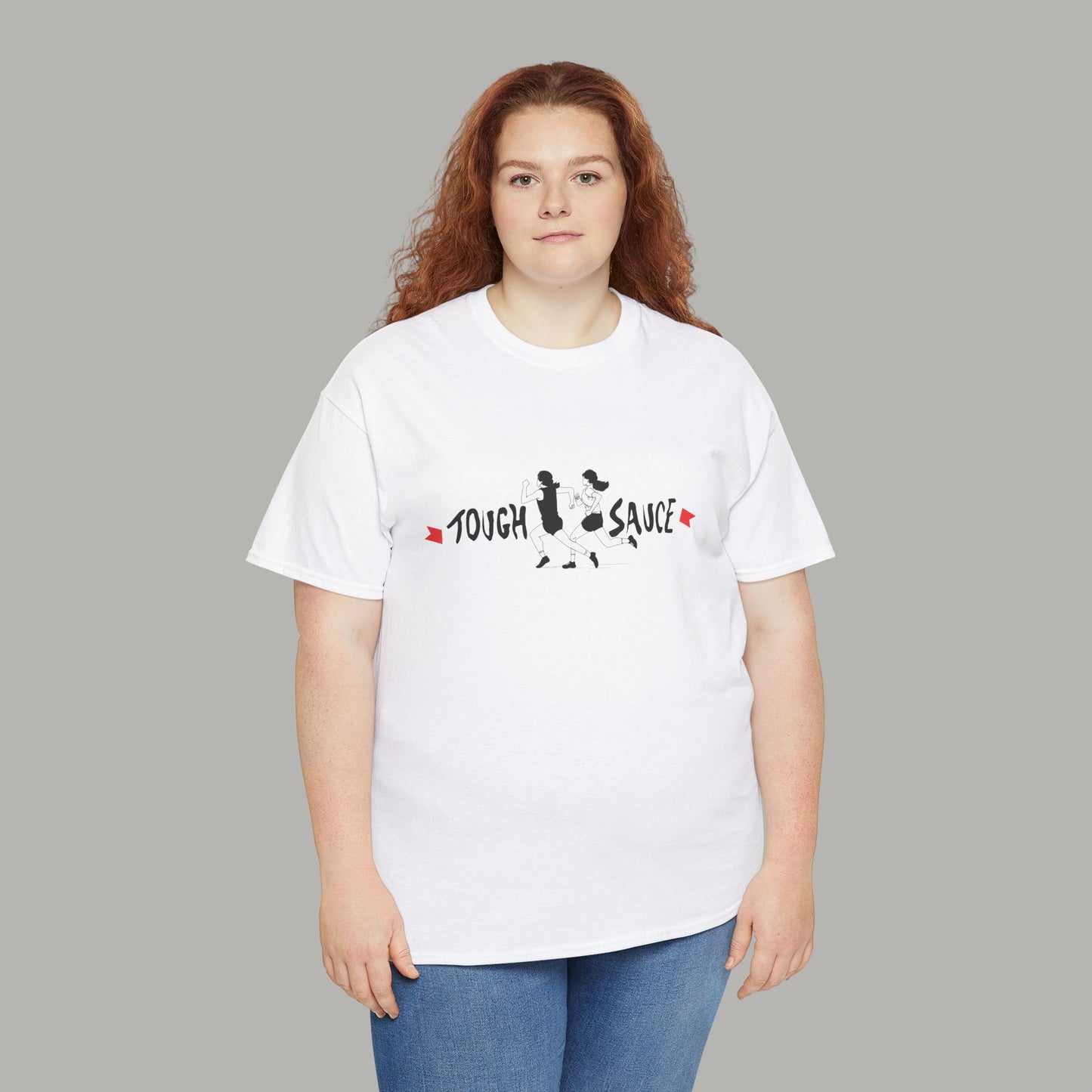 Tough Sauce Running Away From All The Bull White Heavy Cotton Tee