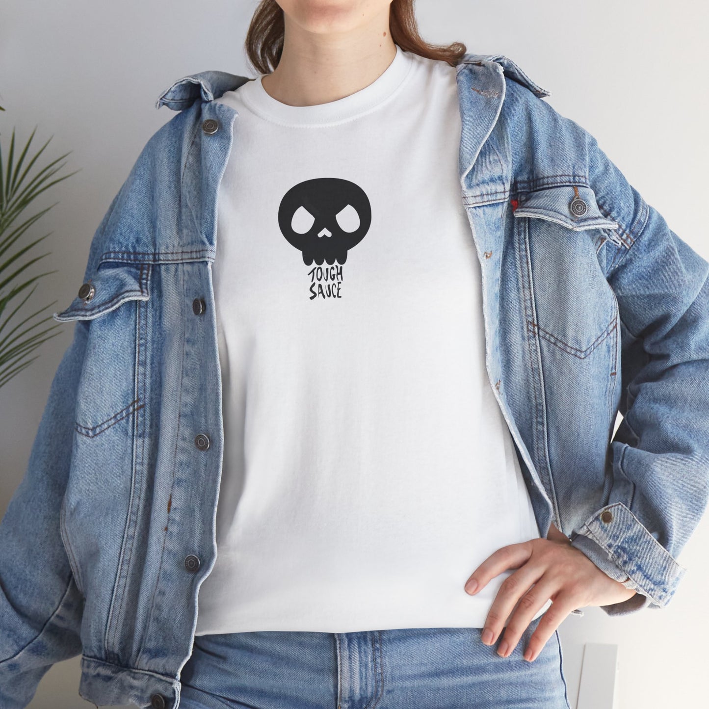 Tough Sauce Skull Dude White Heavy Cotton Tee