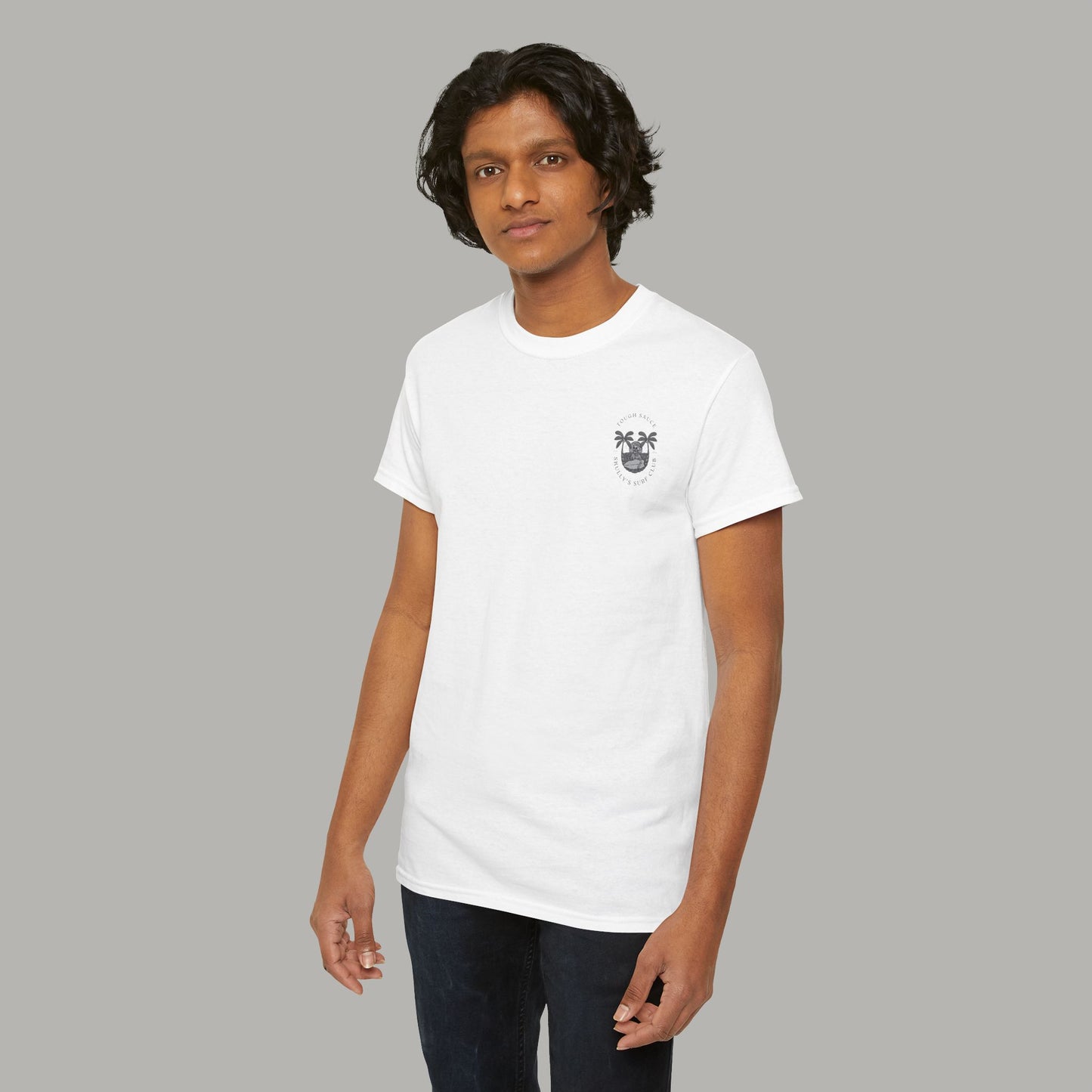 Tough Sauce White Skully's Surf Club Heavy Weight Cotton Tee