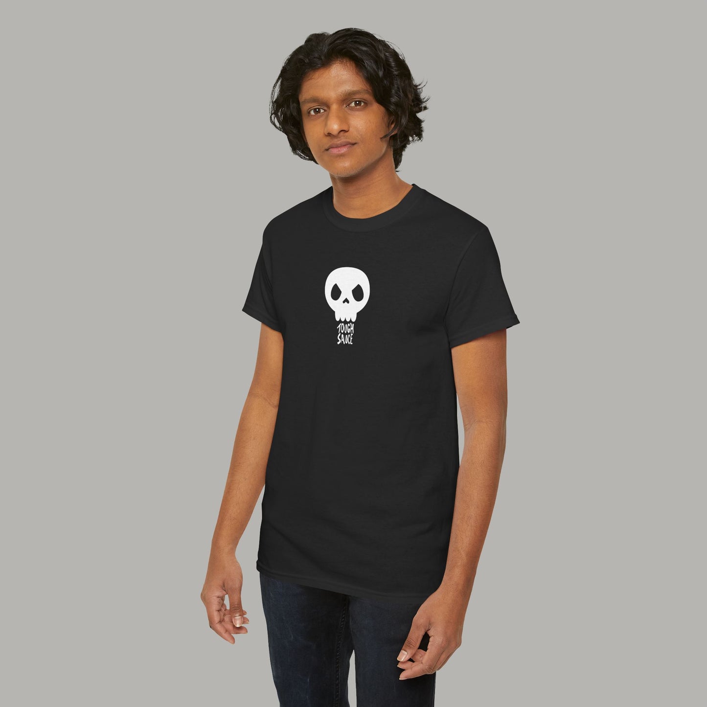 Tough Sauce Skull Dude Black Heavy Cotton Tee
