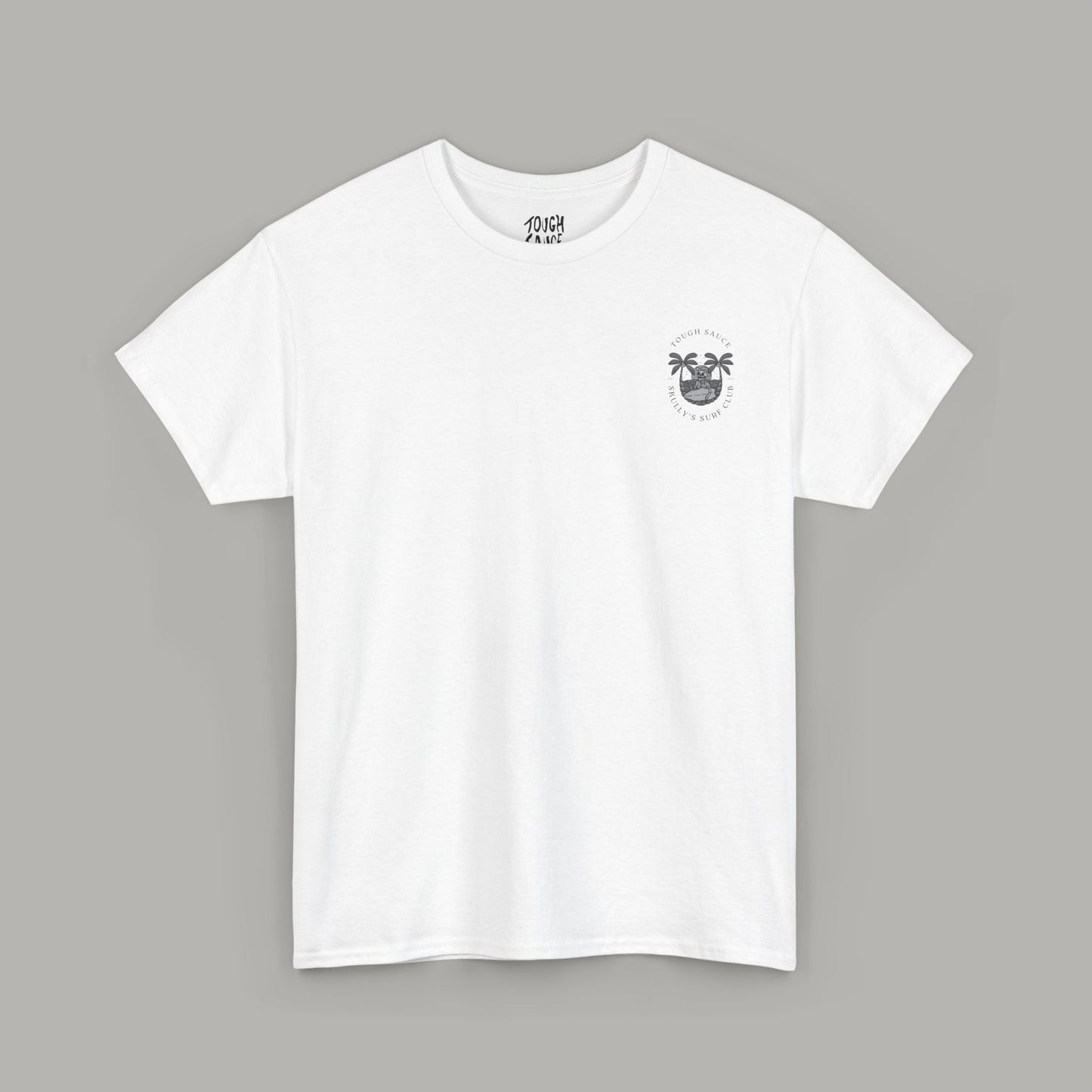 Tough Sauce White Skully's Surf Club Heavy Weight Cotton Tee
