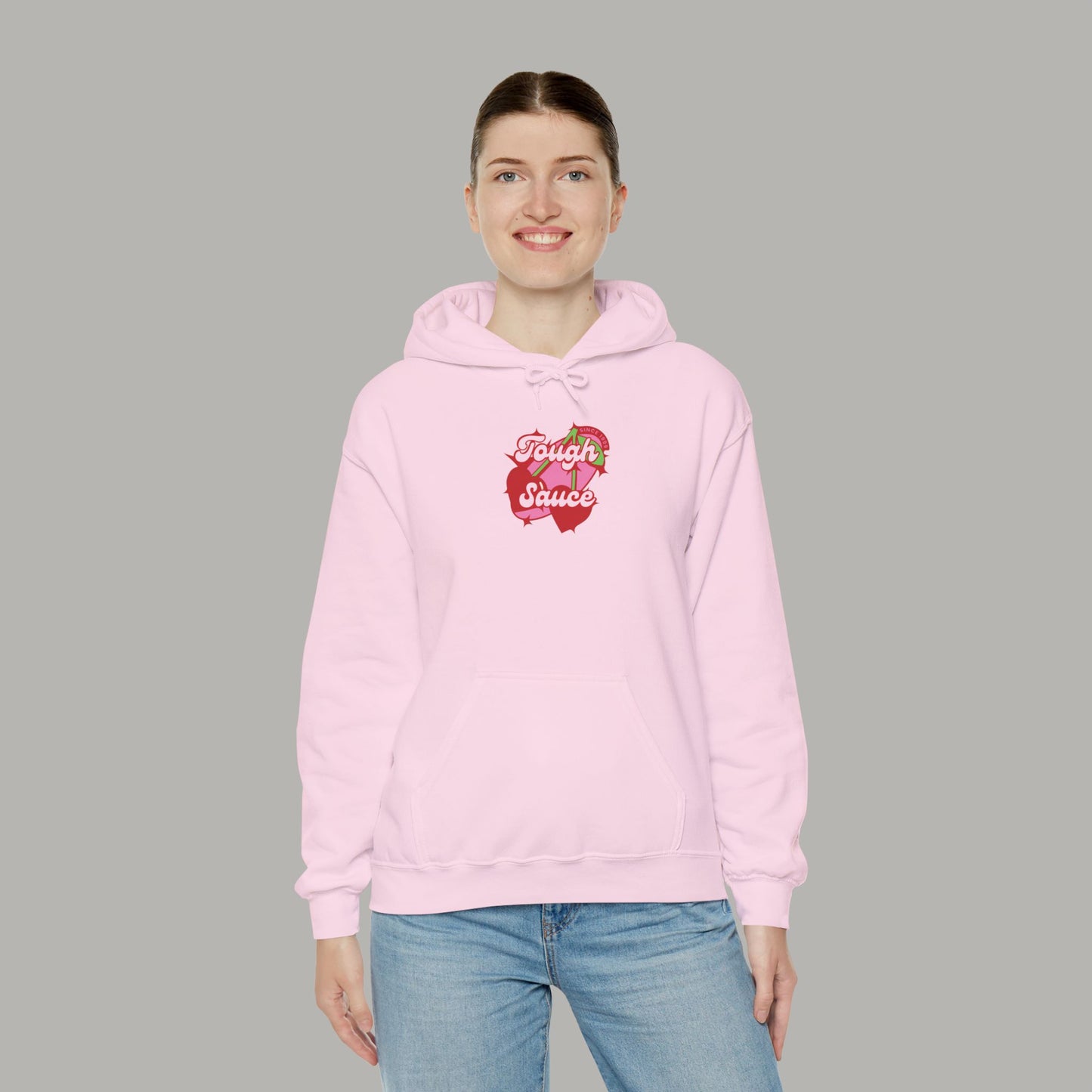 Tough Sauce Cherry On Top Pink Heavy Weight Hoodie