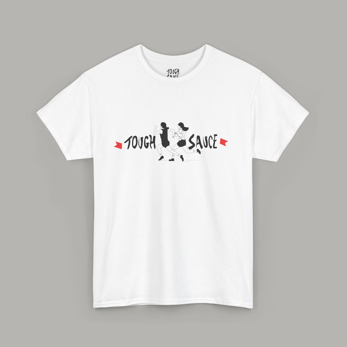 Tough Sauce Running Away From All The Bull White Heavy Cotton Tee