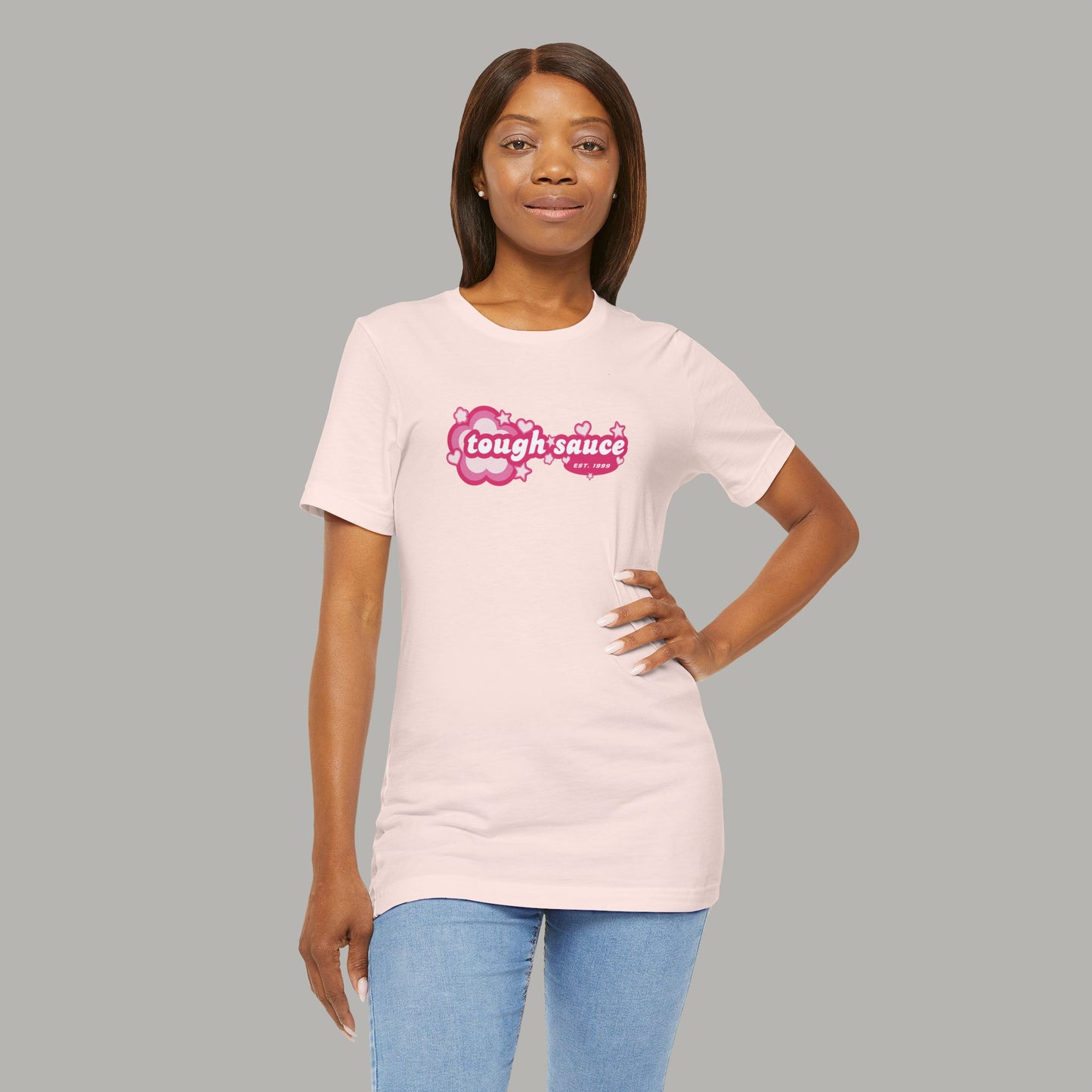 Tough Sauce Power Puff Light Pink Unisex T-Shirt