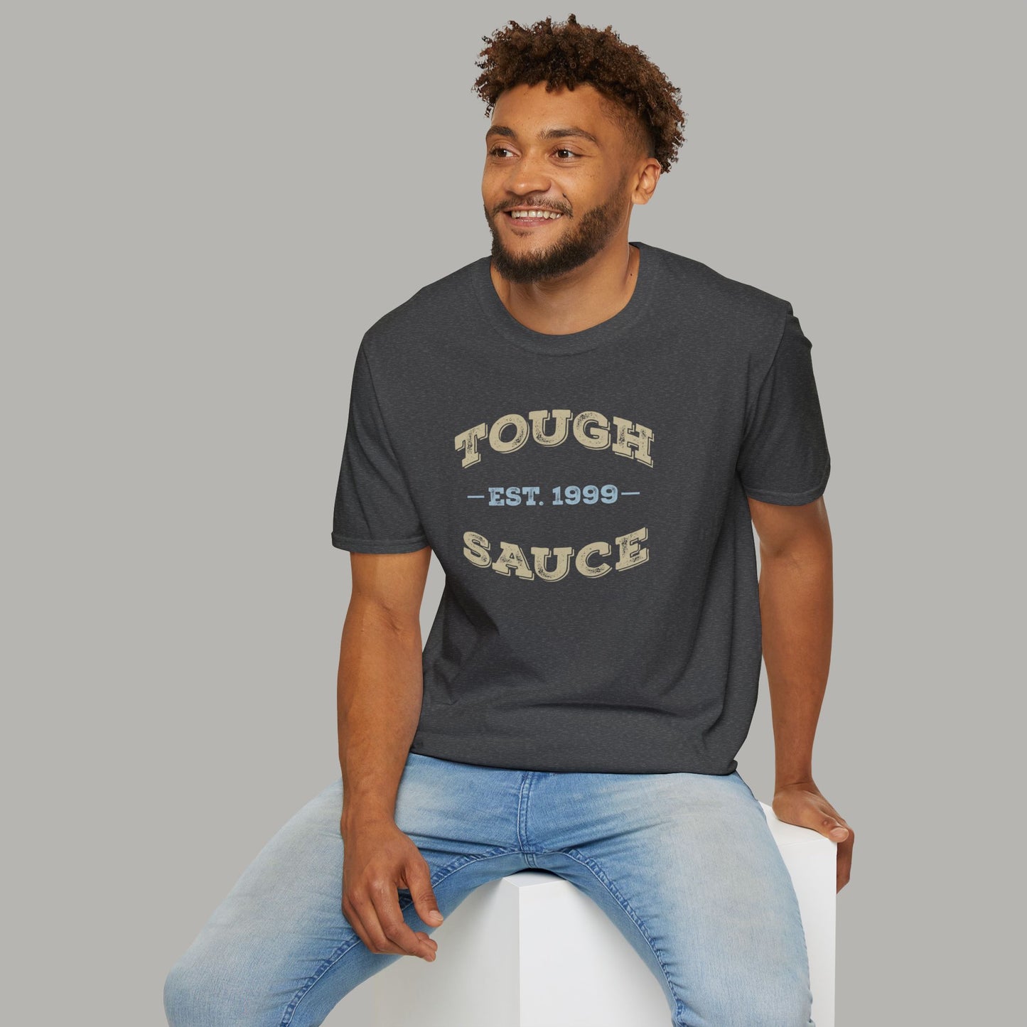 Tough Sauce Classic Heather Grey Unisex Soft Workout T-Shirt