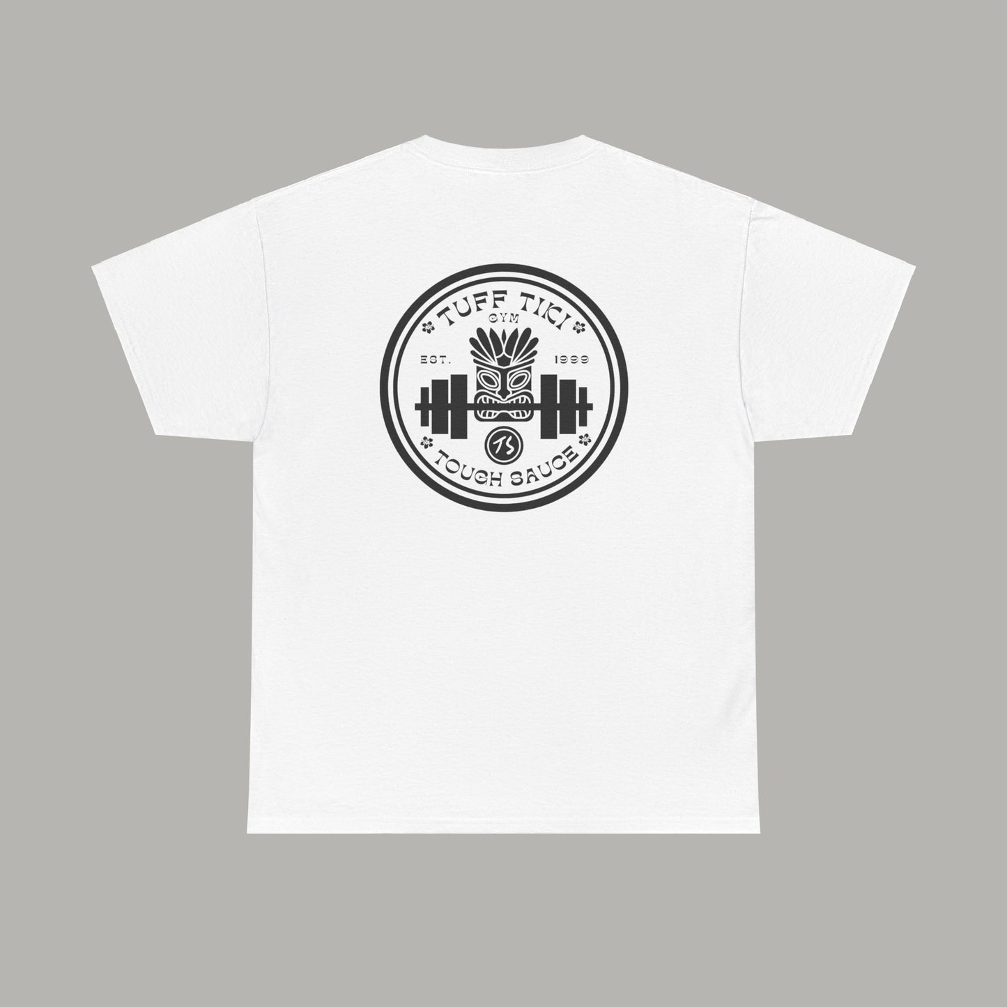 Tough Sauce Tuff Tiki Gym White Heavy Cotton Tee