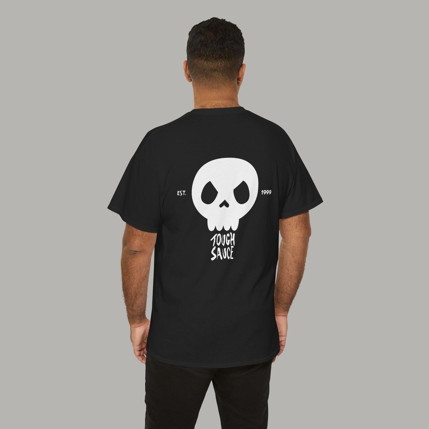 Tough Sauce Skull Dude Black Heavy Cotton Tee