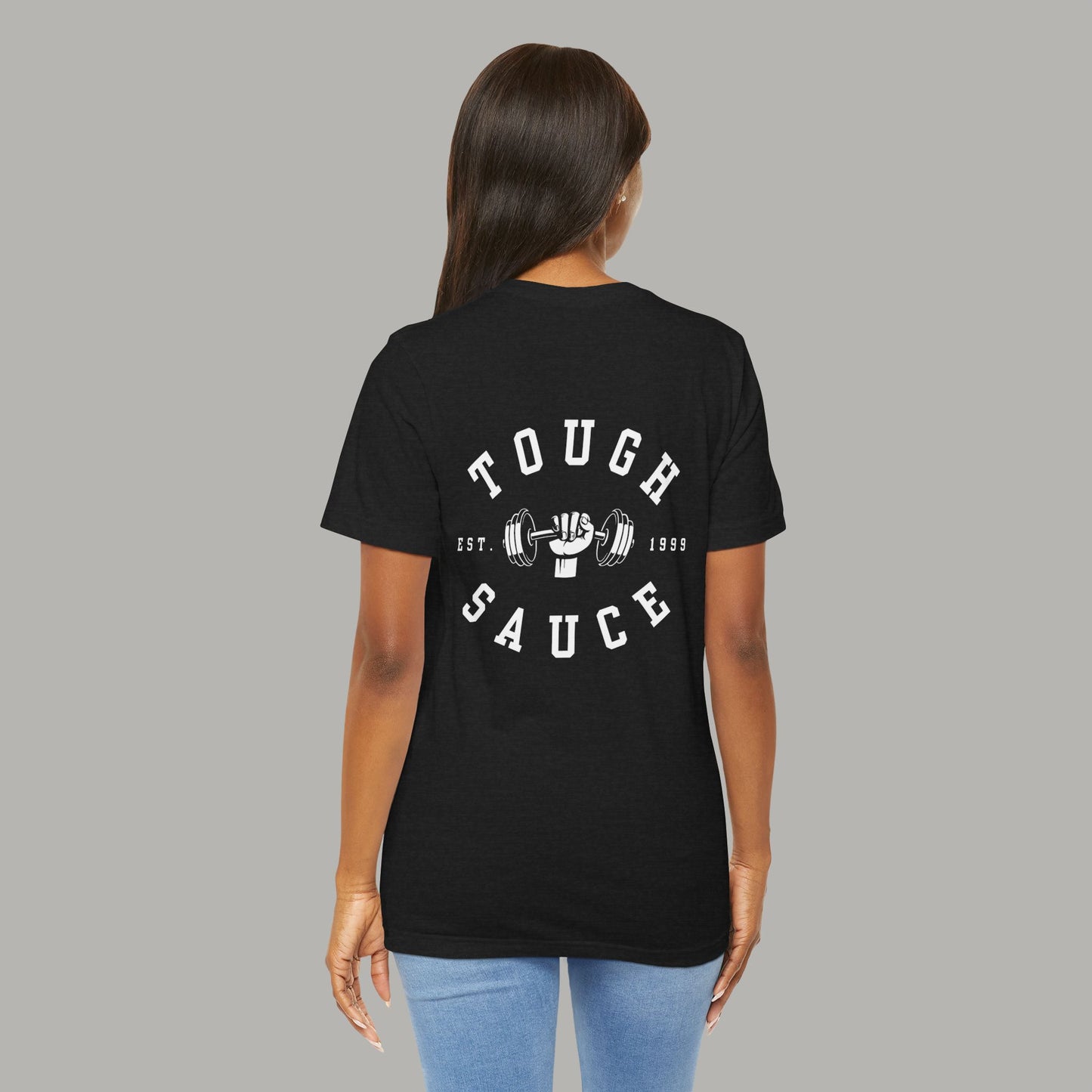 Tough Sauce Gym Unisex Jersey Black Short Sleeve Tee