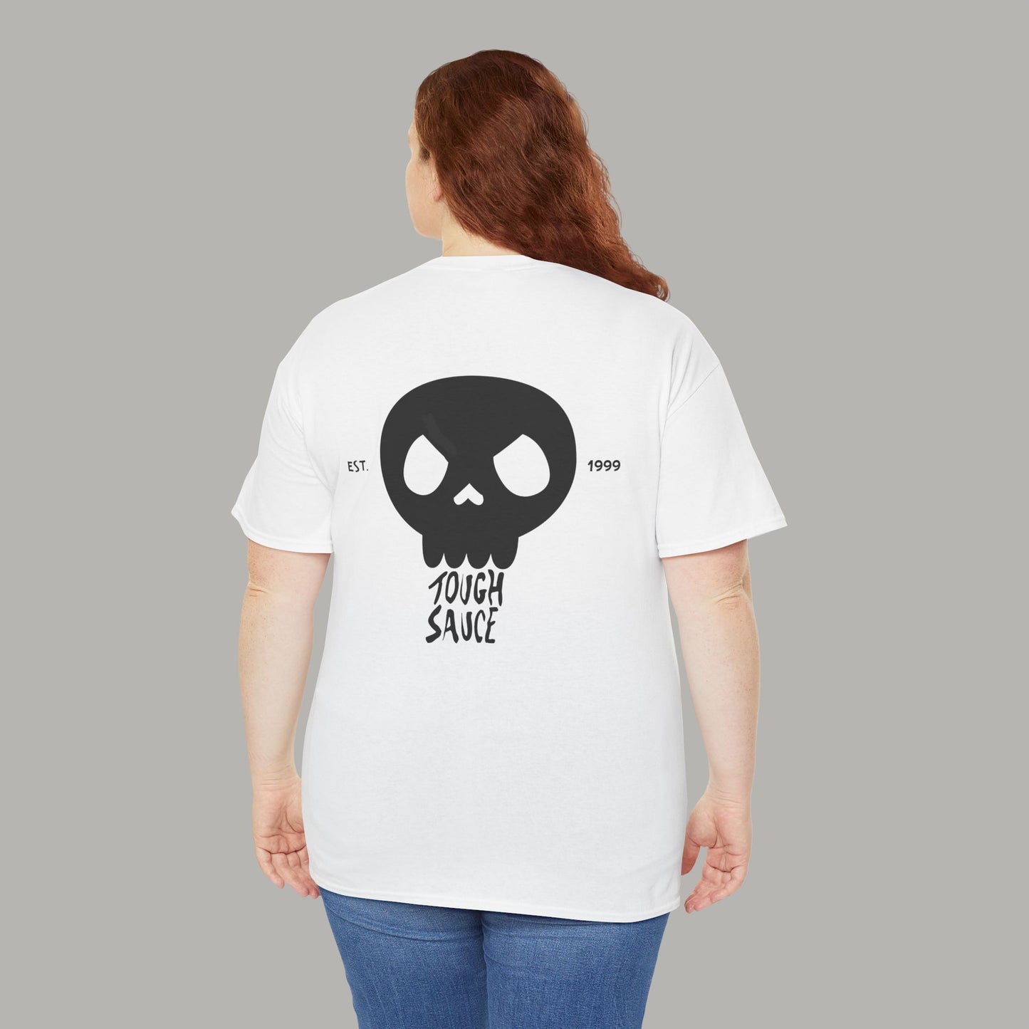 Tough Sauce Skull Dude White Heavy Cotton Tee