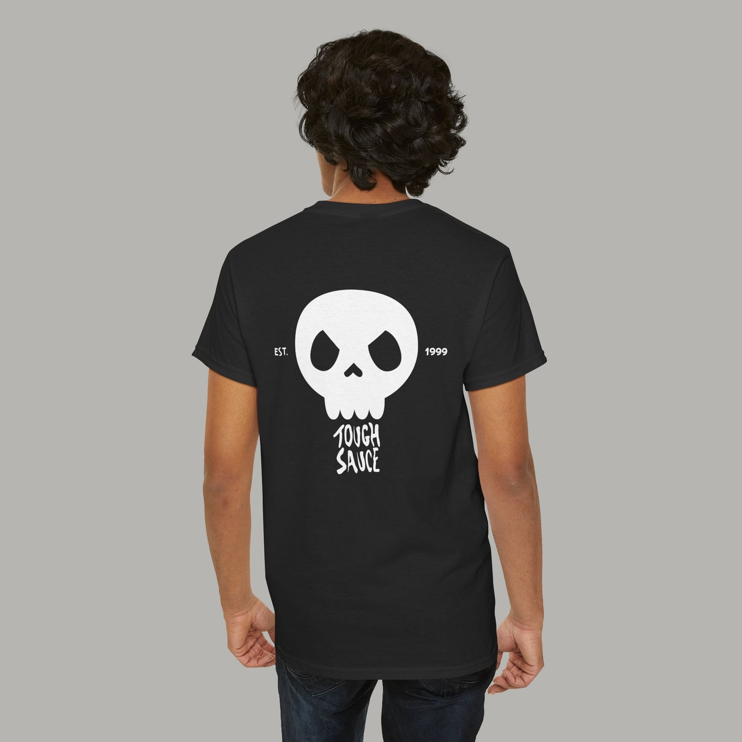 Tough Sauce Skull Dude Black Heavy Cotton Tee