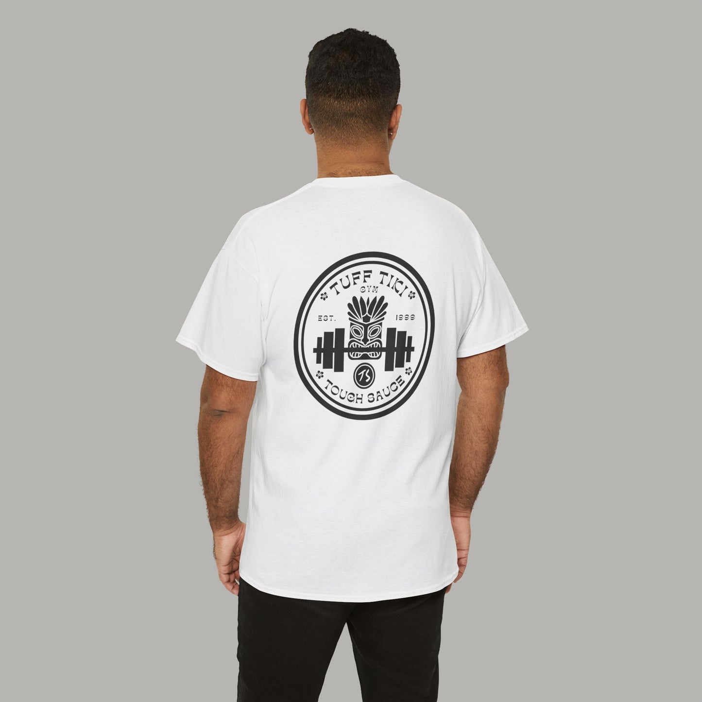 Tough Sauce Tuff Tiki Gym White Heavy Cotton Tee