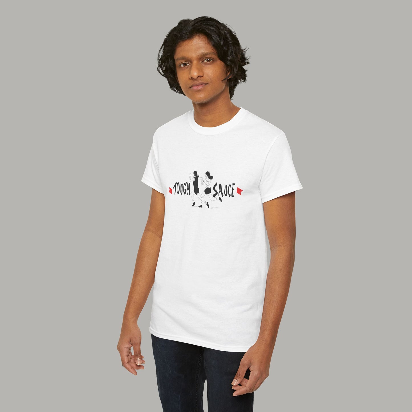 Tough Sauce Running Away From All The Bull White Heavy Cotton Tee