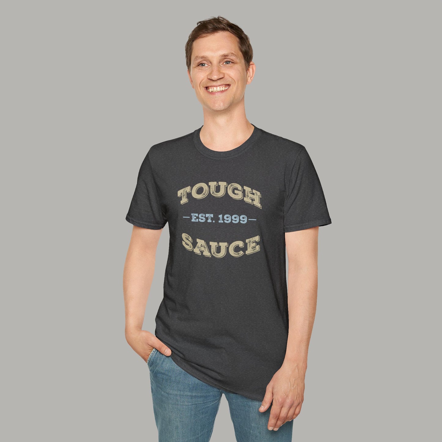 Tough Sauce Classic Heather Grey Unisex Soft Workout T-Shirt