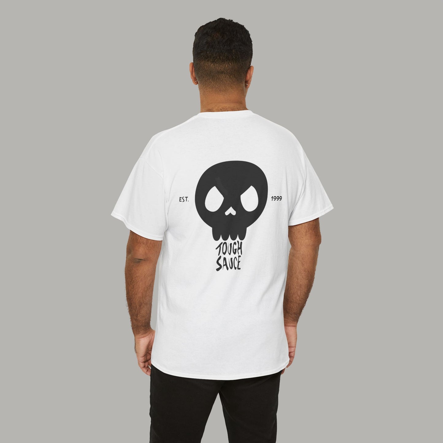 Tough Sauce Skull Dude White Heavy Cotton Tee