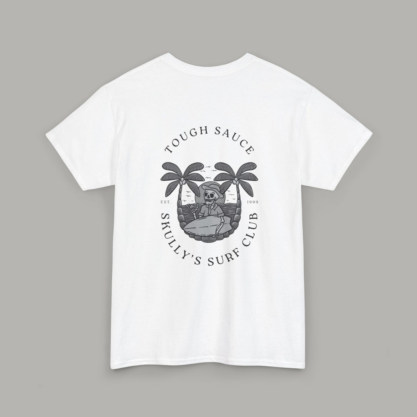 Tough Sauce White Skully's Surf Club Heavy Weight Cotton Tee