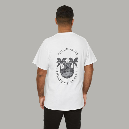 Tough Sauce White Skully's Surf Club Heavy Weight Cotton Tee