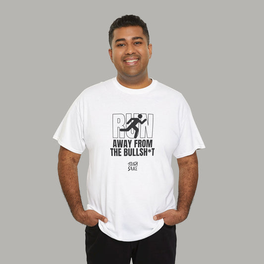 Tough Sauce Run Away From The Bull White Heavy Cotton Tee